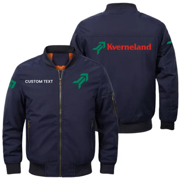 Kverneland Exclusive Logo Men Bomber Jacket Windproof Coat Multi Pockets, Custom Name HIDI290325Y51BJ2KVE