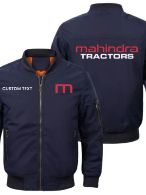 Mahindra Tractor Exclusive Logo Men Bomber Jacket Windproof Coat Multi Pockets, Custom Name HIDI290325Y51BJ2MAT