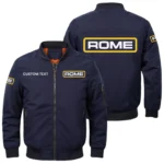 Rome Exclusive Logo Men Bomber Jacket Windproof Coat Multi Pockets, Custom Name HIDI290325Y51BJ2RMP