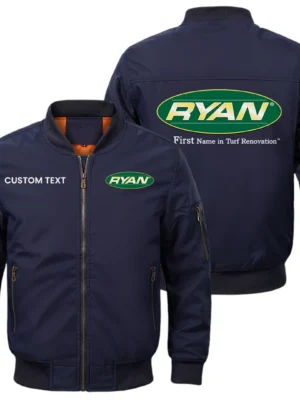 Ryan Turf Renovation Exclusive Logo Men Bomber Jacket Windproof Coat Multi Pockets, Custom Name HIDI290325Y51BJ2RTR