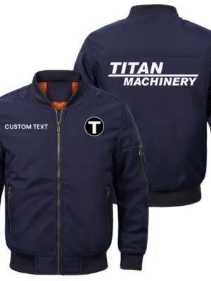 Titan Machinery Exclusive Logo Men Bomber Jacket Windproof Coat Multi Pockets, Custom Name HIDI290325Y51BJ2TIM