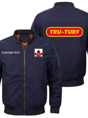 Tru-Turf Exclusive Logo Men Bomber Jacket Windproof Coat Multi Pockets, Custom Name HIDI290325Y51BJ2TRT