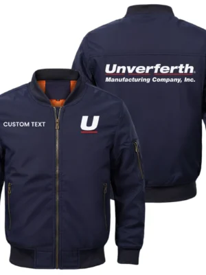 Unverferth Manufacturing Exclusive Logo Men Bomber Jacket Windproof Coat Multi Pockets, Custom Name HIDI290325Y51BJ2UNM