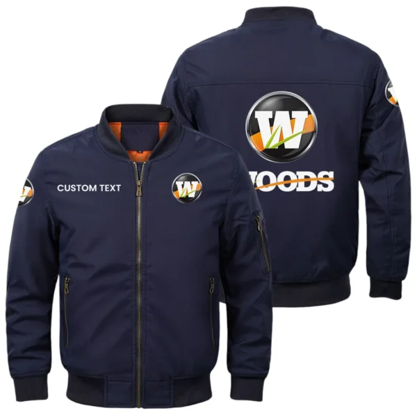 Woods Exclusive Logo Men Bomber Jacket Windproof Coat Multi Pockets, Custom Name HIDI290325Y51BJ2WOE