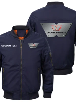 Worksaver Exclusive Logo Men Bomber Jacket Windproof Coat Multi Pockets, Custom Name HIDI290325Y51BJ2WOR