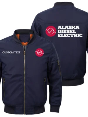 Alaska Diesel Electric Exclusive Logo Men Bomber Jacket Windproof Coat Multi Pockets, Custom Name HIDI310325Y51BJ2ADE