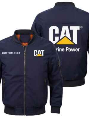 Caterpillar Marine Exclusive Logo Men Bomber Jacket Windproof Coat Multi Pockets, Custom Name HIDI310325Y51BJ2CAM