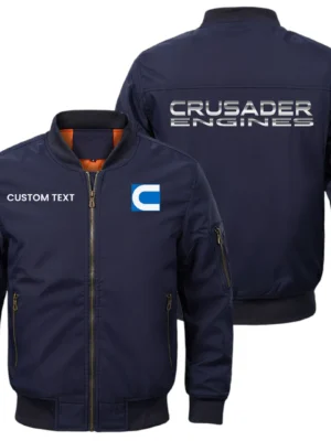 Crusader Engines Exclusive Logo Men Bomber Jacket Windproof Coat Multi Pockets, Custom Name HIDI310325Y51BJ2CRE