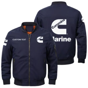 Cummins Marine Exclusive Logo Men Bomber Jacket Windproof Coat Multi Pockets, Custom Name HIDI310325Y51BJ2CUM