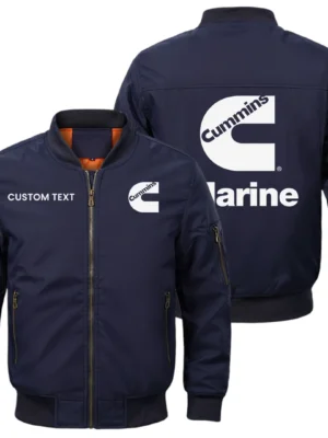 Cummins Marine Exclusive Logo Men Bomber Jacket Windproof Coat Multi Pockets, Custom Name HIDI310325Y51BJ2CUM