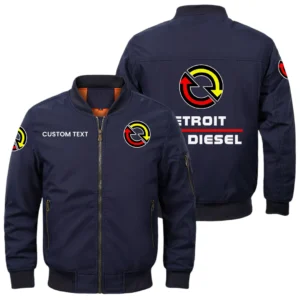 Detroit Diesel Exclusive Logo Men Bomber Jacket Windproof Coat Multi Pockets, Custom Name HIDI310325Y51BJ2DED