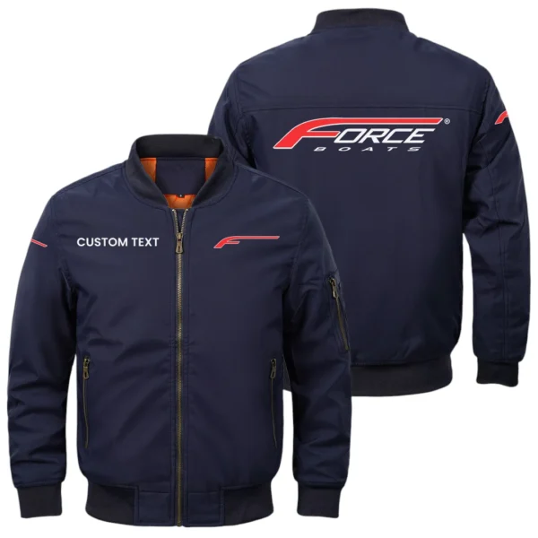 Force Boats Exclusive Logo Men Bomber Jacket Windproof Coat Multi Pockets, Custom Name HIDI310325Y51BJ2FOB