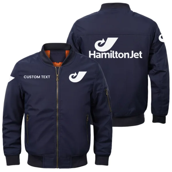 HamiltonJet Exclusive Logo Men Bomber Jacket Windproof Coat Multi Pockets, Custom Name HIDI310325Y51BJ2HAJ