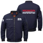 Honda Marine Exclusive Logo Men Bomber Jacket Windproof Coat Multi Pockets, Custom Name HIDI310325Y51BJ2HOM