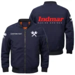 Indmar Marine Engines Exclusive Logo Men Bomber Jacket Windproof Coat Multi Pockets, Custom Name HIDI310325Y51BJ2IME