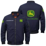 John Deere Marine Exclusive Logo Men Bomber Jacket Windproof Coat Multi Pockets, Custom Name HIDI310325Y51BJ2JDM