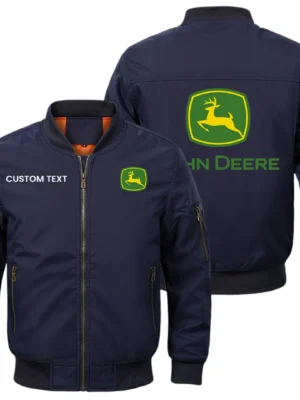 John Deere Marine Exclusive Logo Men Bomber Jacket Windproof Coat Multi Pockets, Custom Name HIDI310325Y51BJ2JDM