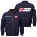 King Engine Bearings Exclusive Logo Men Bomber Jacket Windproof Coat Multi Pockets, Custom Name HIDI310325Y51BJ2KEB