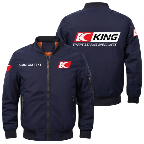 King Engine Bearings Exclusive Logo Men Bomber Jacket Windproof Coat Multi Pockets, Custom Name HIDI310325Y51BJ2KEB