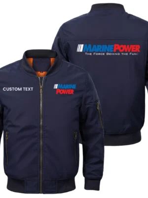 Marine Power Exclusive Logo Men Bomber Jacket Windproof Coat Multi Pockets, Custom Name HIDI310325Y51BJ2MAP