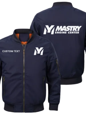 Mastry Engine Center Exclusive Logo Men Bomber Jacket Windproof Coat Multi Pockets, Custom Name HIDI310325Y51BJ2MEC