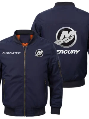 Mercury Marine Exclusive Logo Men Bomber Jacket Windproof Coat Multi Pockets, Custom Name HIDI310325Y51BJ2MEM