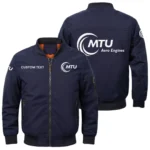 MTU Aero Engines North America Exclusive Logo Men Bomber Jacket Windproof Coat Multi Pockets, Custom Name HIDI310325Y51BJ2MTU
