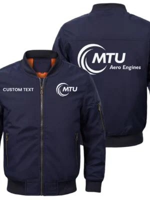 MTU Aero Engines North America Exclusive Logo Men Bomber Jacket Windproof Coat Multi Pockets, Custom Name HIDI310325Y51BJ2MTU