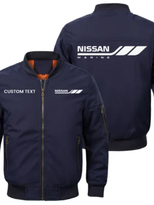 Nissan Marine Exclusive Logo Men Bomber Jacket Windproof Coat Multi Pockets, Custom Name HIDI310325Y51BJ2NIM