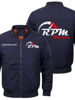 RPM Marine Exclusive Logo Men Bomber Jacket Windproof Coat Multi Pockets, Custom Name HIDI310325Y51BJ2RPM
