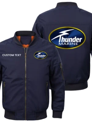 Thunder Marine Exclusive Logo Men Bomber Jacket Windproof Coat Multi Pockets, Custom Name HIDI310325Y51BJ2THM