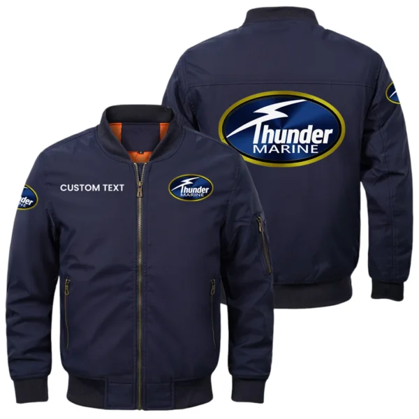 Thunder Marine Exclusive Logo Men Bomber Jacket Windproof Coat Multi Pockets, Custom Name HIDI310325Y51BJ2THM