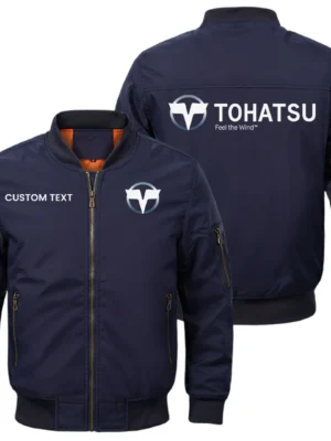 Tohatsu Exclusive Logo Men Bomber Jacket Windproof Coat Multi Pockets, Custom Name HIDI310325Y51BJ2TOH