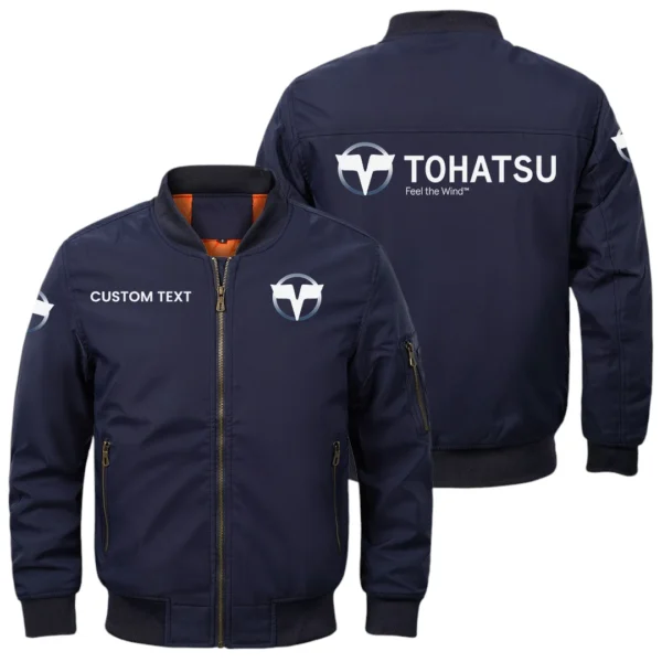 Tohatsu Exclusive Logo Men Bomber Jacket Windproof Coat Multi Pockets, Custom Name HIDI310325Y51BJ2TOH