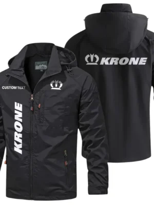 KRONE Exclusive Logo Windbreaker Jacket Hooded Detachable, Outdoor Windproof Running Jacket, Custom Name HIHI120325Y28WJ86KAM