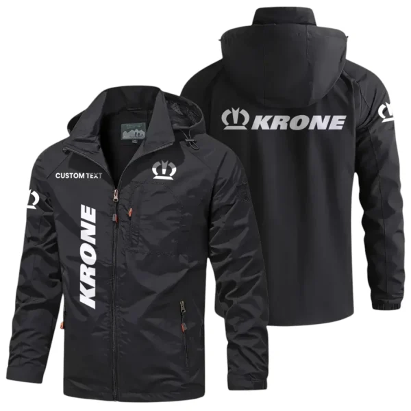 KRONE Exclusive Logo Windbreaker Jacket Hooded Detachable, Outdoor Windproof Running Jacket, Custom Name HIHI120325Y28WJ86KAM