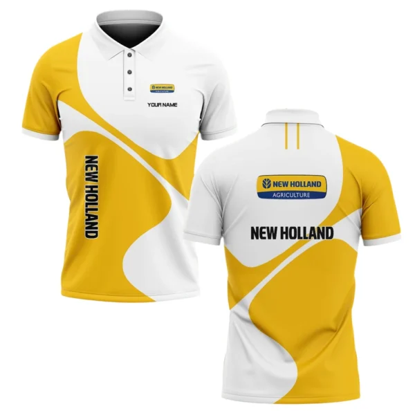 New Holland Polo Shirt All Over Print Gift For Tractors Fans, Custom Name TN040425Y3PLCT1NHL
