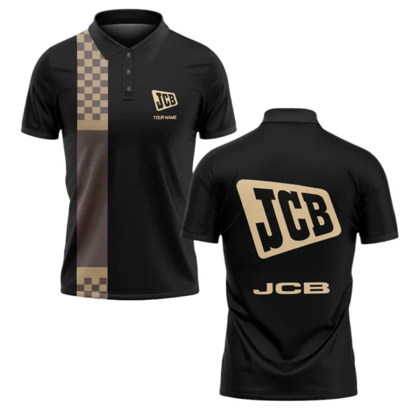 JCB Polo Shirt All Over Print Gift For Tractors Fans, Custom Name TN070425Y3PLCT1JCB