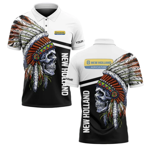 New Holland Polo Shirt All Over Print Gift For Tractors Fans, Custom Name TN070425Y3PLCT4NHL