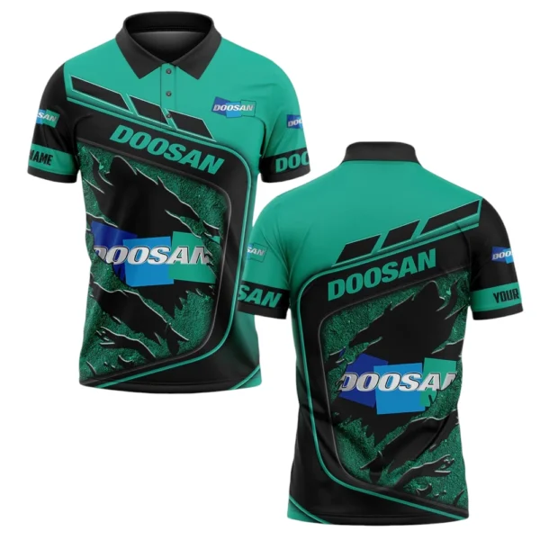 Doosan Polo Shirt All Over Print Gift For Tractors Fans, Custom Name TN070425Y3PLCT6DOO