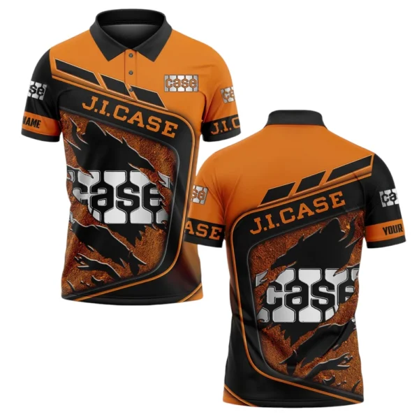 J.I. Case Polo Shirt All Over Print Gift For Tractors Fans, Custom Name TN070425Y3PLCT6JIC