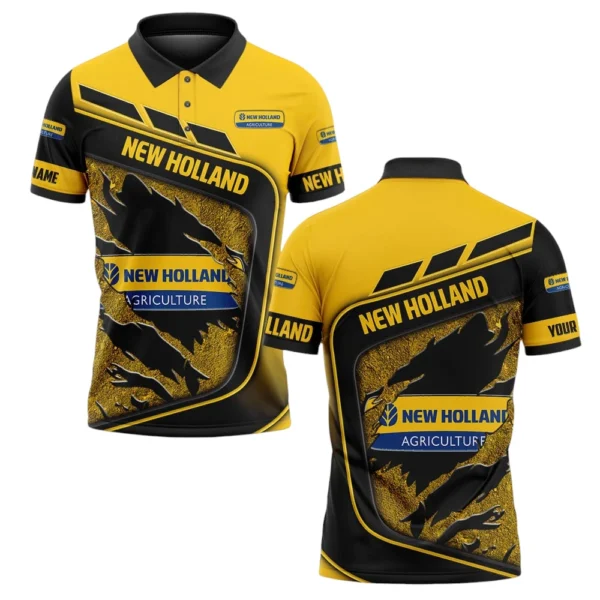 New Holland Polo Shirt All Over Print Gift For Tractors Fans, Custom Name TN070425Y3PLCT6NHL