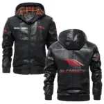 McCormick Exclusive Logo Hooded Jacket PU Leather x Durable Windproof Warm Soft Checkered Lining, Custom Name HG010425Y47JHLCT1MCC