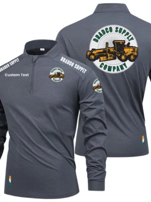 Bradco Supply Limited 2025 Long Sleeve Shirt, Stand Collar Quarter Zip-up Custom Name HIDI080425Y49LMT05BAS