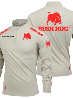 Bush Hog Limited 2025 Long Sleeve Shirt, Stand Collar Quarter Zip-up Custom Name HIDI050425Y49LMT05BUH
