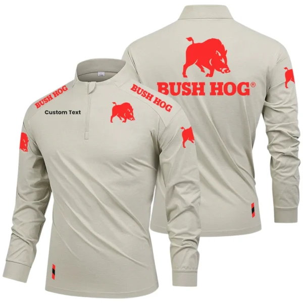 Bush Hog Limited 2025 Long Sleeve Shirt, Stand Collar Quarter Zip-up Custom Name HIDI050425Y49LMT05BUH