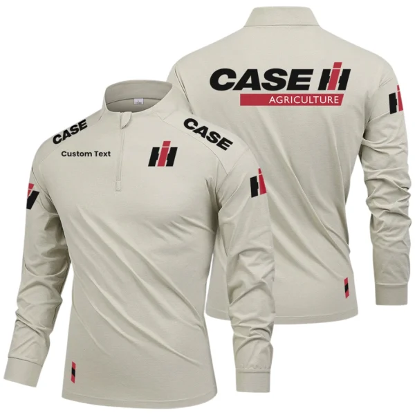 Case IH Limited 2025 Long Sleeve Shirt, Stand Collar Quarter Zip-up Custom Name HIDI050425Y49LMT05CIH