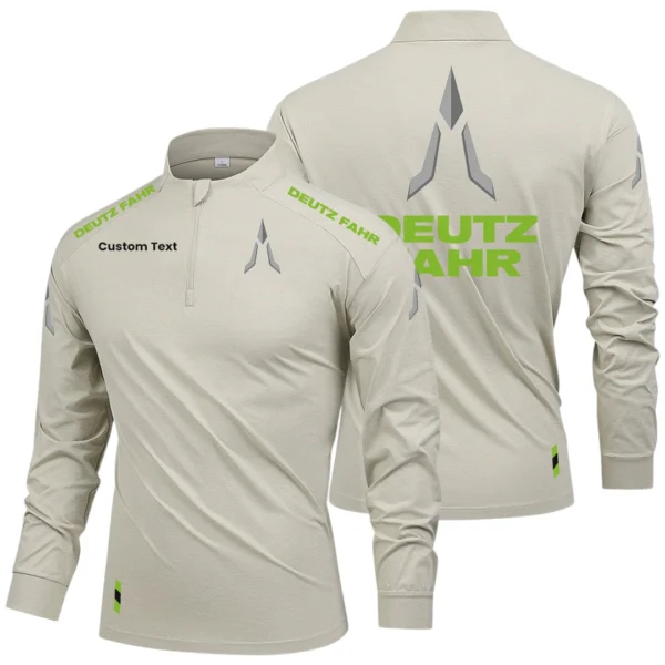 Deutz Fahr Limited 2025 Long Sleeve Shirt, Stand Collar Quarter Zip-up Custom Name HIDI050425Y49LMT05DEF