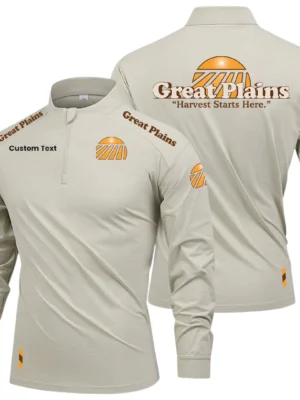 Great Plains Limited 2025 Long Sleeve Shirt, Stand Collar Quarter Zip-up Custom Name HIDI050425Y49LMT05GPM