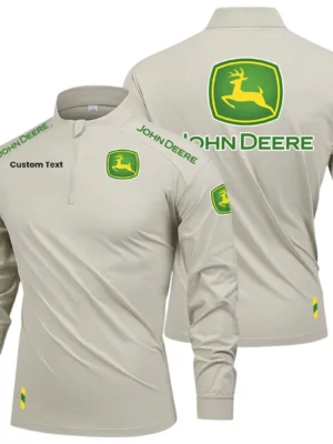 John Deere Limited 2025 Long Sleeve Shirt, Stand Collar Quarter Zip-up Custom Name HIDI050425Y49LMT05JDE
